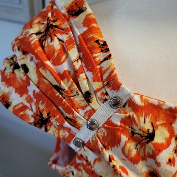 White House Black Market Orange Floral Top - Picture 5 of 5